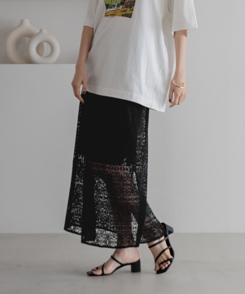 LOWRYS FARM（ローリーズファーム）の「カットレースタイトスカート　327059（スカート・レディース・ブラック/ブラウン/グリーン/アイボリー・FREE）」の20枚目の写真