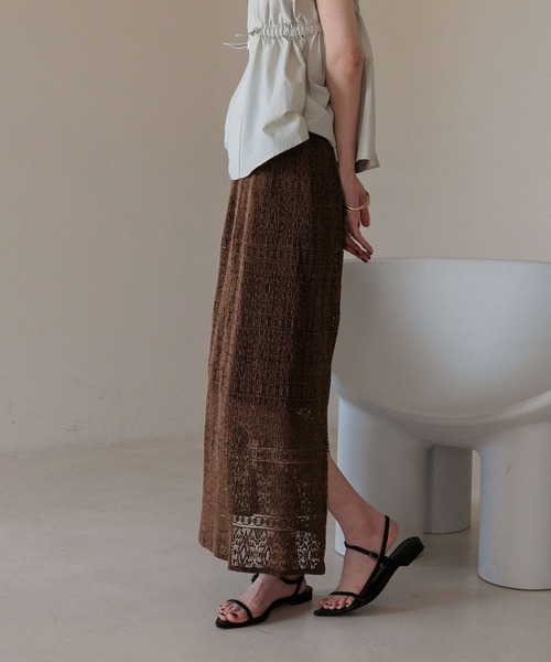 LOWRYS FARM（ローリーズファーム）の「カットレースタイトスカート　327059（スカート・レディース・ブラック/ブラウン/グリーン/アイボリー・FREE）」の19枚目の写真