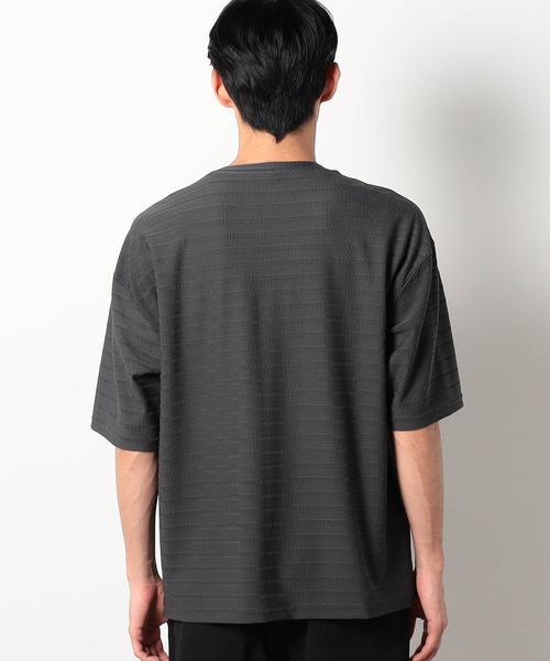 Grand PARK（グランドパーク）の「ジャガードメッシュTシャツ（Tシャツ/カットソー・メンズ・ブラック/チャコールグレー・MEDIUM/LARGE）」の4枚目の写真