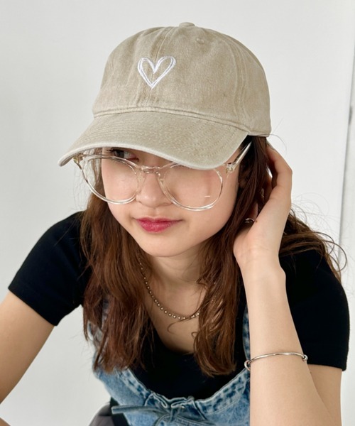 セール】ハート刺繍ピグメントキャップ（キャップ）｜CLEA（クレア）の