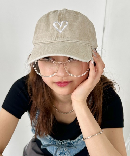 セール】ハート刺繍ピグメントキャップ（キャップ）｜CLEA（クレア）の