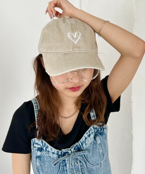 セール】ハート刺繍ピグメントキャップ（キャップ）｜CLEA