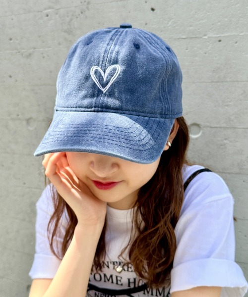 セール】ハート刺繍ピグメントキャップ（キャップ）｜CLEA