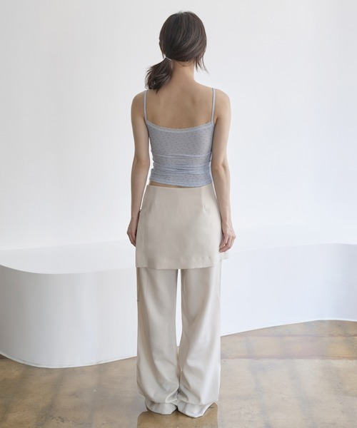 UNE MANSION（ユヌマンション）の「サイドベルトラップスカート付きセミブーツカットスラックス（スラックス・レディース・ベージュ/グレー/ブラック・LARGE/SMALL/MEDIUM）」の7枚目の写真
