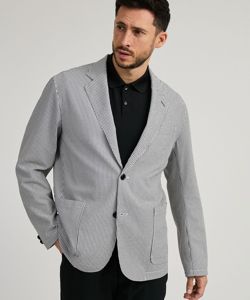 Saturdays Golf（サタデーズゴルフ）の「Seersucker  Jacket（テーラードジャケット・メンズ・ブラック系その他/ブラック・XL/L/M/S）」の2枚目の写真