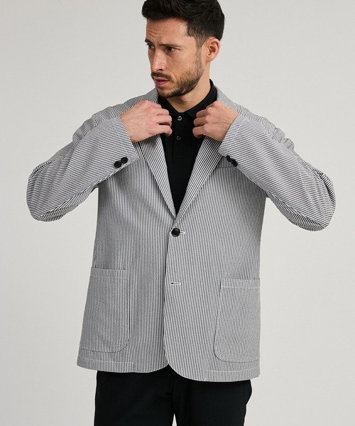 Saturdays Golf（サタデーズゴルフ）の「Seersucker  Jacket（テーラードジャケット・メンズ・ブラック系その他/ブラック・XL/L/M/S）」の3枚目の写真
