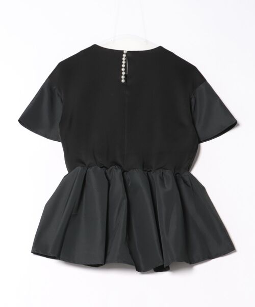 Emilyan（エミリアン）の「手洗い可･ストレッチ･UV CUT･接触冷感【  とろぷり生地がクセになる  】つやポンチ・バックパールライク・ペプラム半袖ブラウス（シャツ/ブラウス・レディース・ブラック/ホワイト/チャコールグレー/グレー・L/M/S）」の15枚目の写真