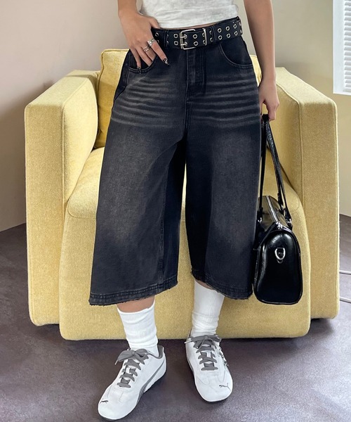 Cropped wide baggy denim pants / ワイドバギー デニム