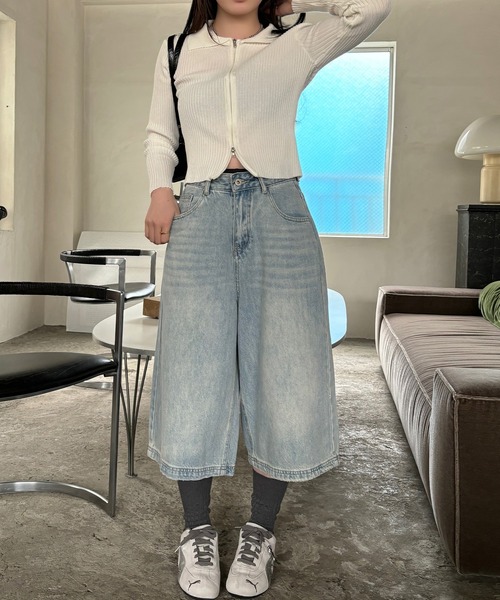 vivastudio バギーデニム セール】Cropped wide baggy denim pants / ワイドバギー デニム