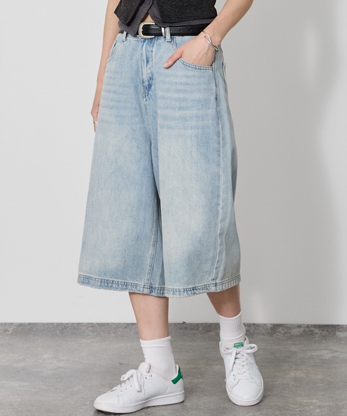 セール】Cropped wide baggy denim pants / ワイドバギー デニム