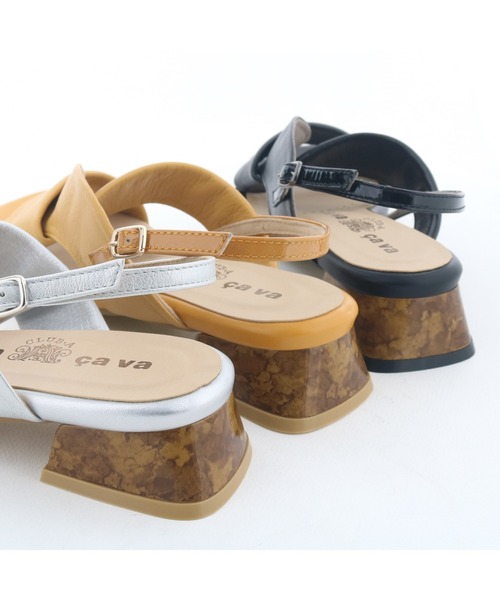 cava cava（サヴァサヴァ）の「ローヒールクロスサンダル　3720557（サンダル・レディース・ブラック/イエロー/シルバー・24.5cm/24cm/23.5cm/23cm/22.5cm）」の8枚目の写真