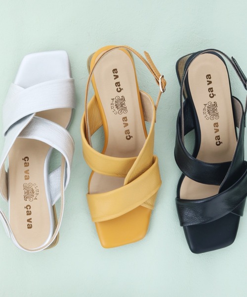 cava cava（サヴァサヴァ）の「ローヒールクロスサンダル　3720557（サンダル・レディース・ブラック/イエロー/シルバー・24.5cm/24cm/23.5cm/23cm/22.5cm）」の6枚目の写真