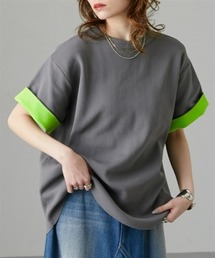 Soiunique | スポンジニット袖折り返し半袖ニットトップス　［Soiunique］(ニット/セーター)