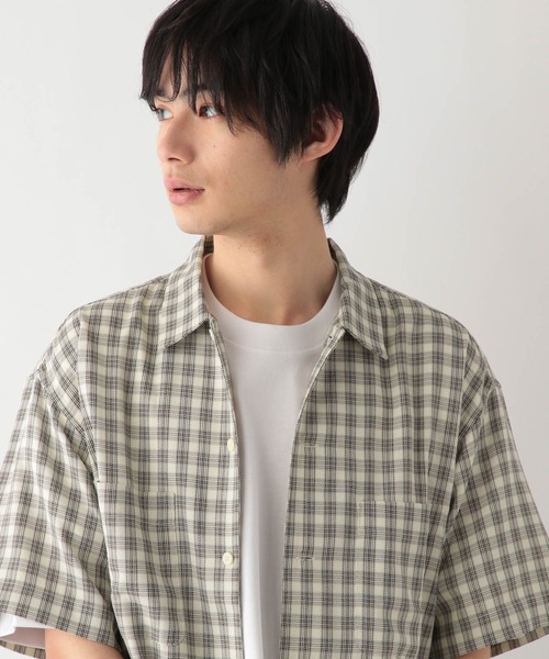 GLOBAL WORK（グローバルワーク）の「快適サマ－シャツ/パナマ/287583（シャツ/ブラウス・メンズ・アイボリー/ブラック/ネイビー・SMALL/MEDIUM/LARGE/X-LARGE）」の8枚目の写真