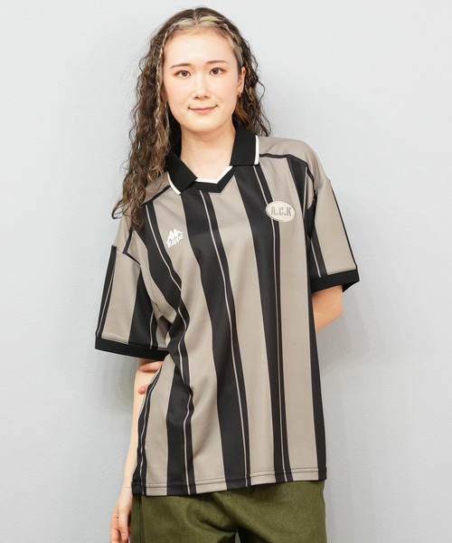 Kappa(カッパ)の「Kappa/カッパ ポロシャツ ゲームシャツ ユニセックス 215932(ポロシャツ・レディース・ピンク/ブラウン/ブラック・L/M)」の5枚目の写真
