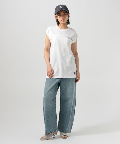 Russell Athletic（ラッセルアスレティック）の「【RUSSELL ATHLETIC (ラッセルアスレティック）】別注バックプリントノースリーブT（Tシャツ/カットソー・レディース・ライトグリーン/オフホワイト/チャコール・FREE）」の19枚目の写真