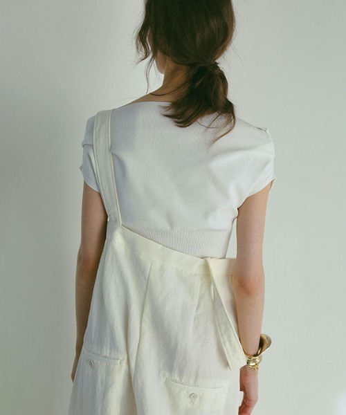 ETRE TOKYO（エトレトウキョウ）の「サスペンダーヘムタックカーブパンツ（その他パンツ・レディース・ネイビー/ホワイト・S/M）」の17枚目の写真