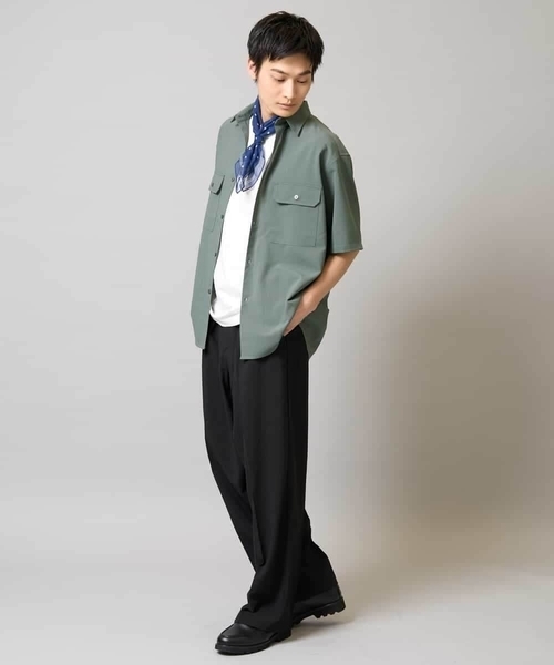 a.v.v（アーヴェヴェ）の「【速乾/イージーケア】Wポケットシャツ【夏リライト】（シャツ/ブラウス・メンズ・チャコールグレー/ネイビー/カーキ・50/48/46）」の22枚目の写真