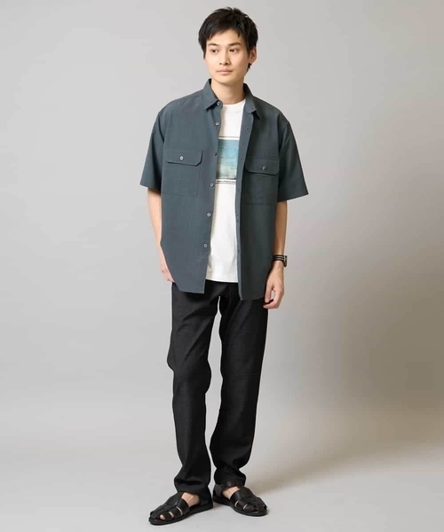 a.v.v（アーヴェヴェ）の「【速乾/イージーケア】Wポケットシャツ【夏リライト】（シャツ/ブラウス・メンズ・チャコールグレー/ネイビー/カーキ・50/48/46）」の20枚目の写真