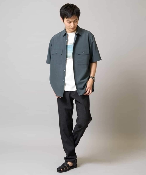a.v.v（アーヴェヴェ）の「【速乾/イージーケア】Wポケットシャツ【夏リライト】（シャツ/ブラウス・メンズ・チャコールグレー/ネイビー/カーキ・50/48/46）」の19枚目の写真