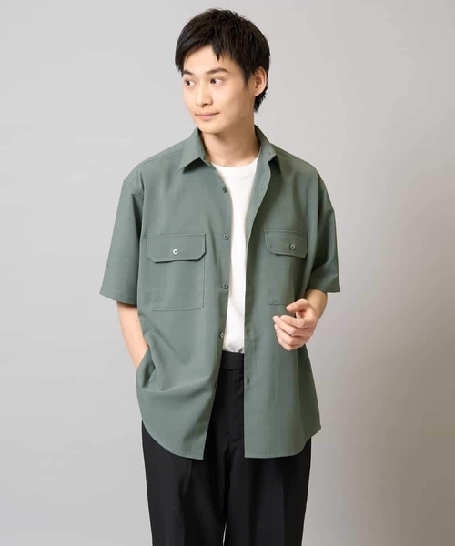 a.v.v（アーヴェヴェ）の「【速乾/イージーケア】Wポケットシャツ【夏リライト】（シャツ/ブラウス・メンズ・チャコールグレー/ネイビー/カーキ・50/48/46）」の15枚目の写真