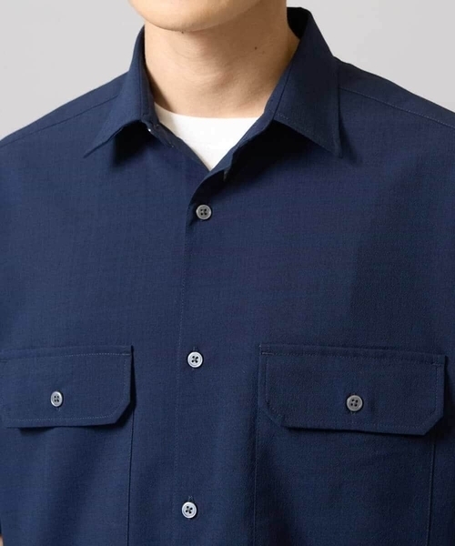 a.v.v（アーヴェヴェ）の「【速乾/イージーケア】Wポケットシャツ【夏リライト】（シャツ/ブラウス・メンズ・チャコールグレー/ネイビー/カーキ・50/48/46）」の9枚目の写真