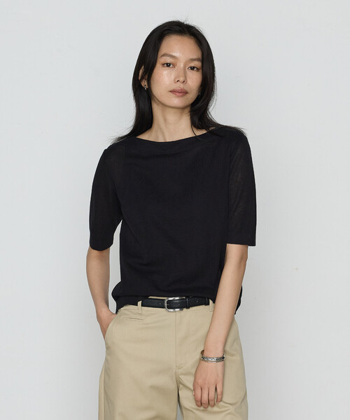 COMME CA（コムサ）の「綿アセテート プルオーバー（ニット/セーター・レディース・ブラック/ライトグレー/グリーン・9号/11号）」の2枚目の写真