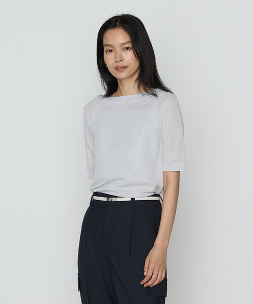 COMME CA（コムサ）の「綿アセテート プルオーバー（ニット/セーター・レディース・ブラック/ライトグレー/グリーン・9号/11号）」の6枚目の写真