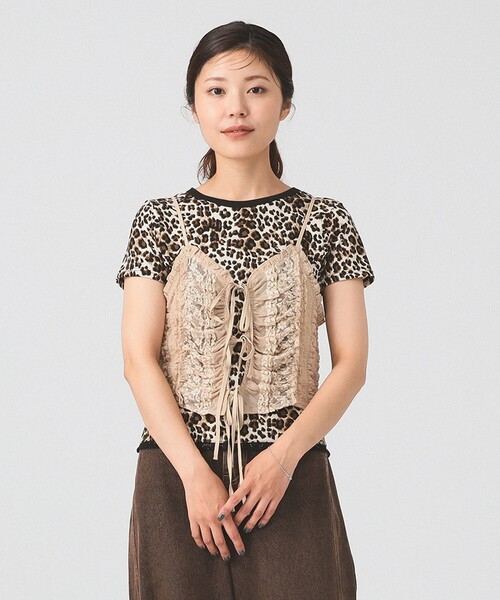 〘新品、未使用〙Ray BEAMS　ベージュ レース フリル ビスチェ Ray BEAMS（レイ ビームス）レース フリル ビスチェ（Tシャツ