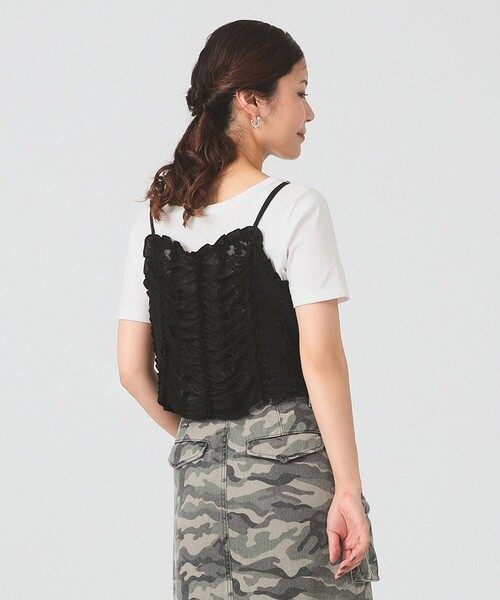 〘新品、未使用〙Ray BEAMS　ベージュ レース フリル ビスチェ Ray BEAMS（レイ ビームス）レース フリル ビスチェ（Tシャツ