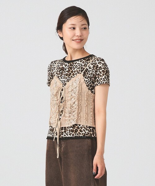 〘新品、未使用〙Ray BEAMS　ベージュ レース フリル ビスチェ Ray BEAMS（レイ ビームス）レース フリル ビスチェ（Tシャツ