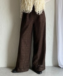 She's Closet（シーズクローゼット）の「セミワイドブロックレースロングパンツ（その他パンツ）」