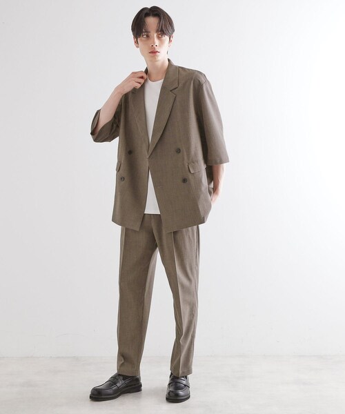 tk.TAKEO KIKUCHI ダブルジャケット　ベージュ　Mサイズ tk.TAKEO KIKUCHI セットアップ アソートセットアップ メンズ