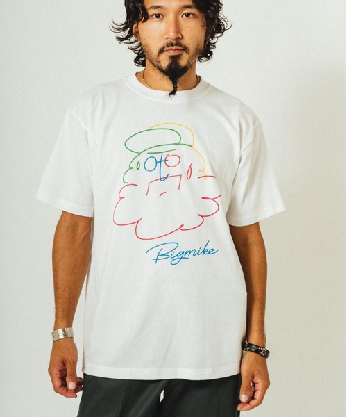 BIG MIKE(ビッグマイク)の「BIG MIKE ビッグマイク/ ハンディング オジサン 半袖プリント Tシャツ // 102528401(Tシャツ/カットソー・メンズ・ブラック/ホワイト/アッシュ・MEDIUM/LARGE/X-LARGE)」の7枚目の写真