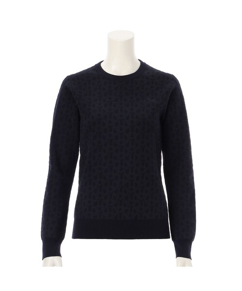 Felisi Golf(フェリージゴルフ)の「Felisi Golf(フェリージ ゴルフ) メリノウールクルーネックニット WS MERINO MONOGRAM CREW NECK KNIT(ニット/セーター・レディース・ネイビー/グレー/ブラック・M/S)」の3枚目の写真