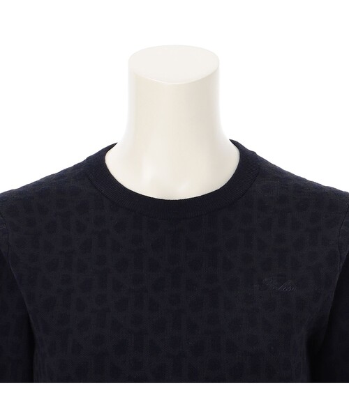 Felisi Golf(フェリージゴルフ)の「Felisi Golf(フェリージ ゴルフ) メリノウールクルーネックニット WS MERINO MONOGRAM CREW NECK KNIT(ニット/セーター・レディース・ネイビー/グレー/ブラック・M/S)」の12枚目の写真