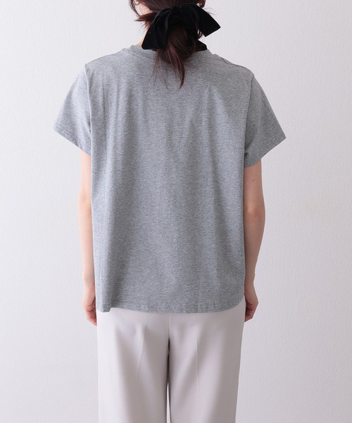 Lace Ladies(レースレディース)の「異素材 タックフリル チュール ドッキング 半袖 Tシャツ(Tシャツ/カットソー・レディース・ホワイト/グレー/ブラック・FREE)」の9枚目の写真
