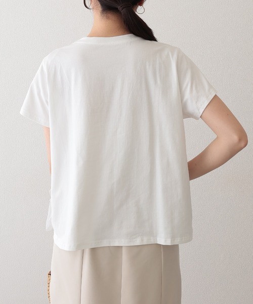 Lace Ladies(レースレディース)の「異素材 タックフリル チュール ドッキング 半袖 Tシャツ(Tシャツ/カットソー・レディース・ホワイト/グレー/ブラック・FREE)」の19枚目の写真