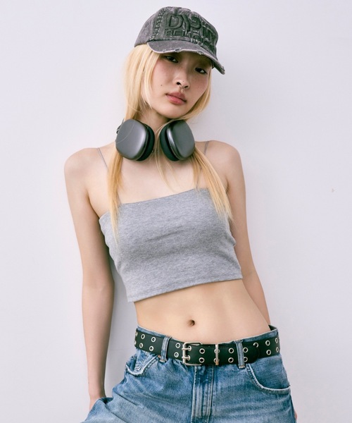 DTYYPE(ドタイプ)の「カップ付きバックオープンクロップキャミソール(キャミソール・レディース・ホワイト/グレー/ブラック・FREE)」の5枚目の写真