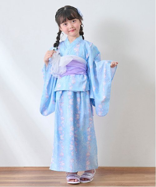 【未使用美品】2023メゾピアノmezzo piano 浴衣　130cm mezzo piano メゾピアノ 桜柄 浴衣 セット 帯 110 120 130 140cm