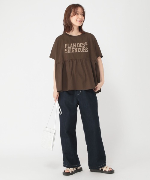 studio CLIP（スタディオクリップ）の「異素材ドッキングロゴTシャツ