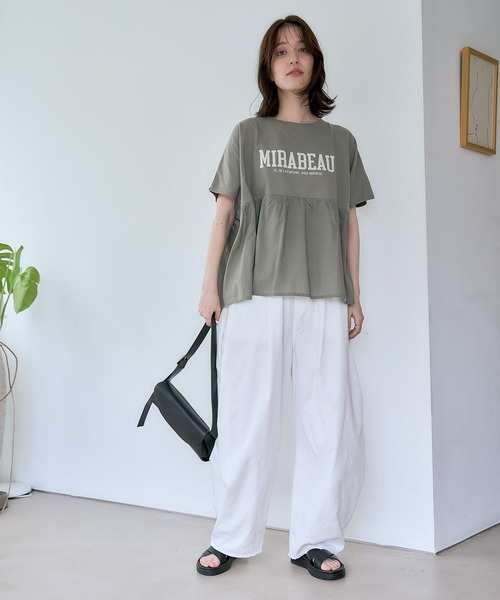 studio CLIP(スタディオクリップ)の「異素材ドッキングロゴTシャツ(Tシャツ/カットソー・レディース・ネイビー/ブラウン/カーキ・FREE)」の20枚目の写真