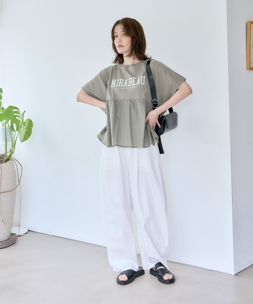 studio CLIP(スタディオクリップ)の「異素材ドッキングロゴTシャツ(Tシャツ/カットソー・レディース・ネイビー/ブラウン/カーキ・FREE)」の21枚目の写真