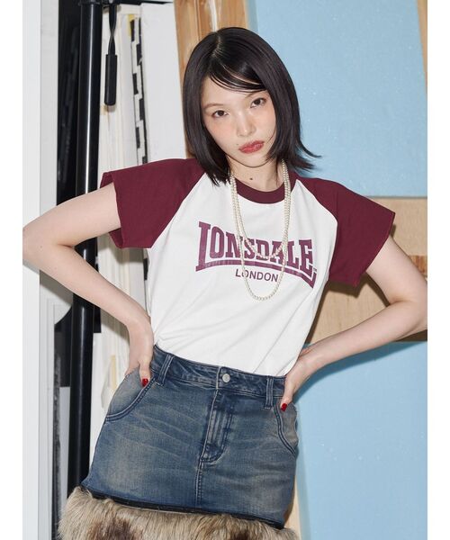 tシャツ 「LONSDALE×jouetie」ラグランTシャツ レディース jouetie tシャツ 「LONSDALE×jouetie」ラグランTシャツ