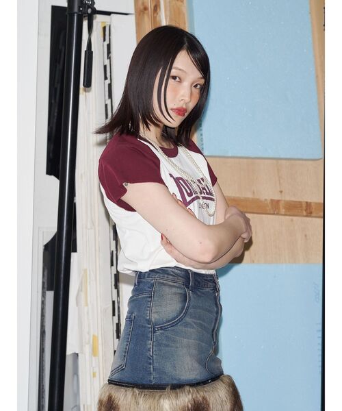 jouetie(ジュエティ)の「【LONSDALE×jouetie】ラグランTシャツ(Tシャツ/カットソー・レディース・ブラック/オフホワイト/ピンク・MEDIUM)」の9枚目の写真