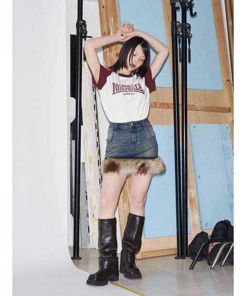 jouetie(ジュエティ)の「【LONSDALE×jouetie】ラグランTシャツ(Tシャツ/カットソー・レディース・ブラック/オフホワイト/ピンク・MEDIUM)」の10枚目の写真