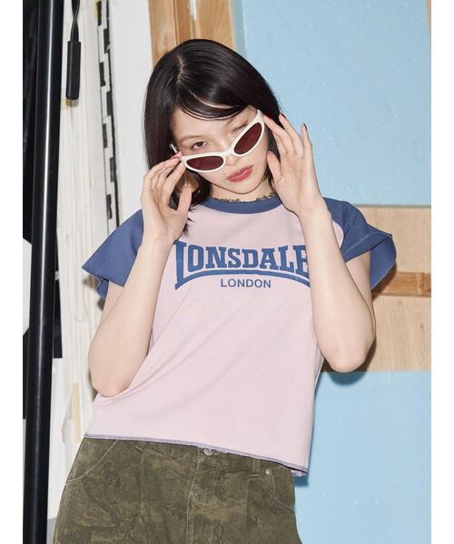 jouetie(ジュエティ)の「【LONSDALE×jouetie】ラグランTシャツ(Tシャツ/カットソー・レディース・ブラック/オフホワイト/ピンク・MEDIUM)」の18枚目の写真