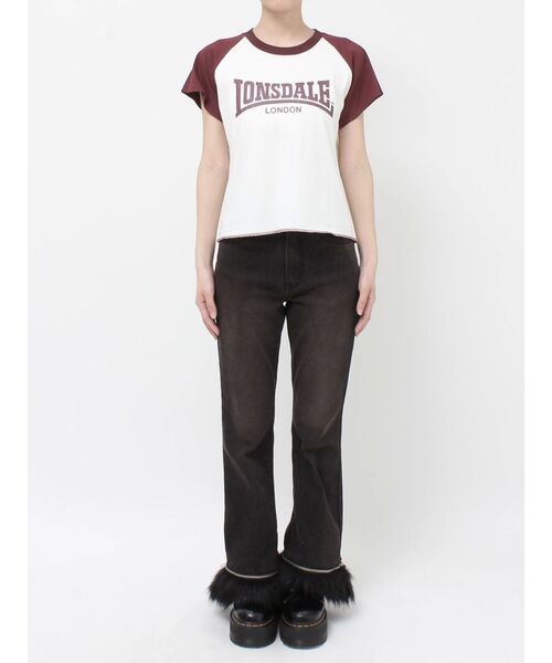 jouetie（ジュエティ）の「【LONSDALE×jouetie】ラグランTシャツ（Tシャツ/カットソー・レディース・ブラック/オフホワイト/ピンク・MEDIUM）」の15枚目の写真