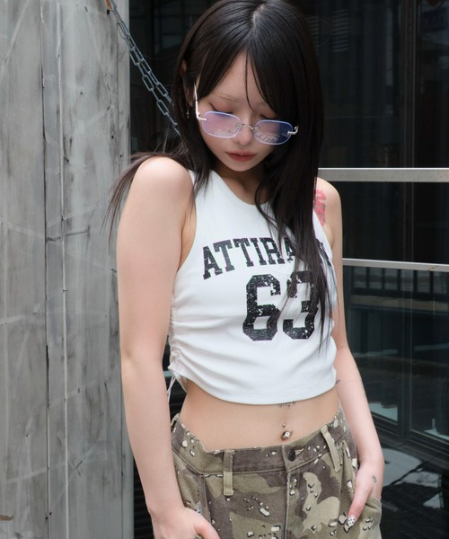 WEGO（ウィゴー）の「WEGO/ナンバリングサイドドロストタンク（タンクトップ・レディース・ネイビー/ホワイト/ワイン・FREE）」の20枚目の写真