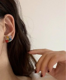 モチーフモザイクハートピアス